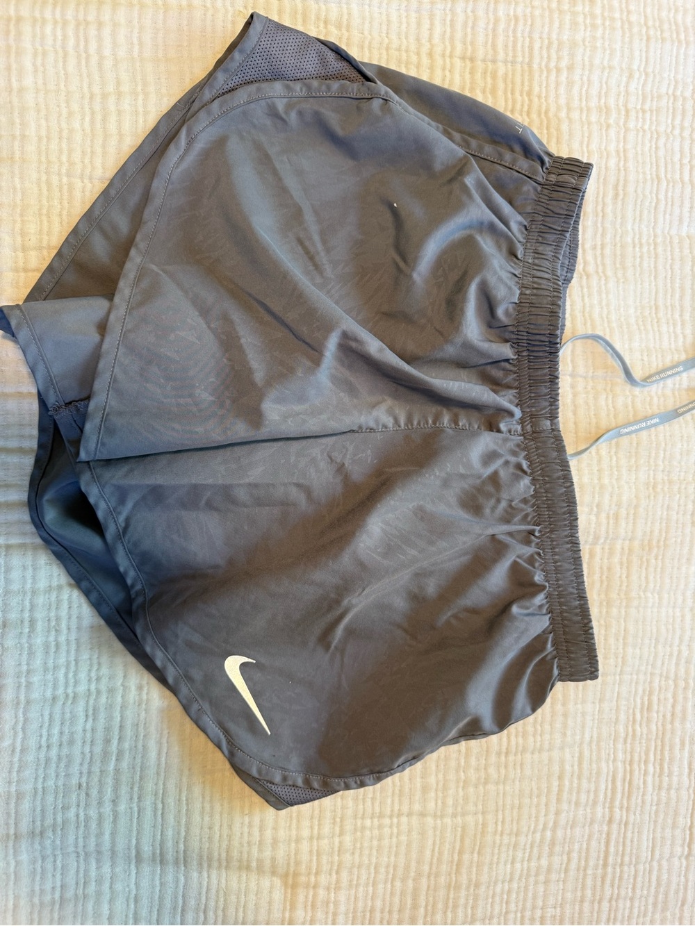Nike Women's Black Athletic Running Shorts with White Swoosh
